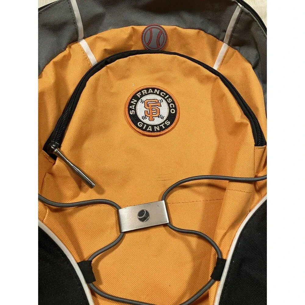 MLB San Francisco Giants School Backpack Orange/Black Baseball Bat Zipper Pulls